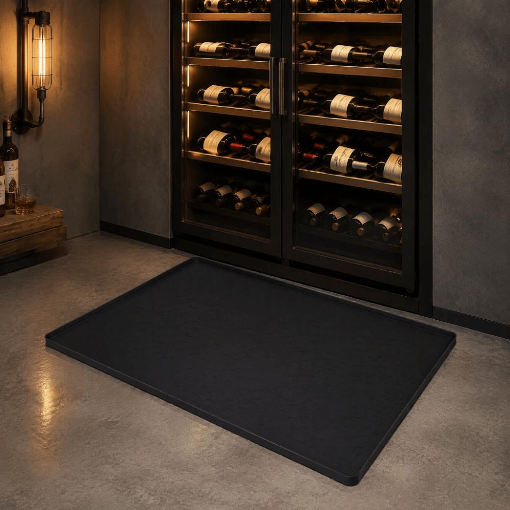 Raised Edges Silicone Fridge Mat Waterproof Floor Protection Tray Under Water Cooler