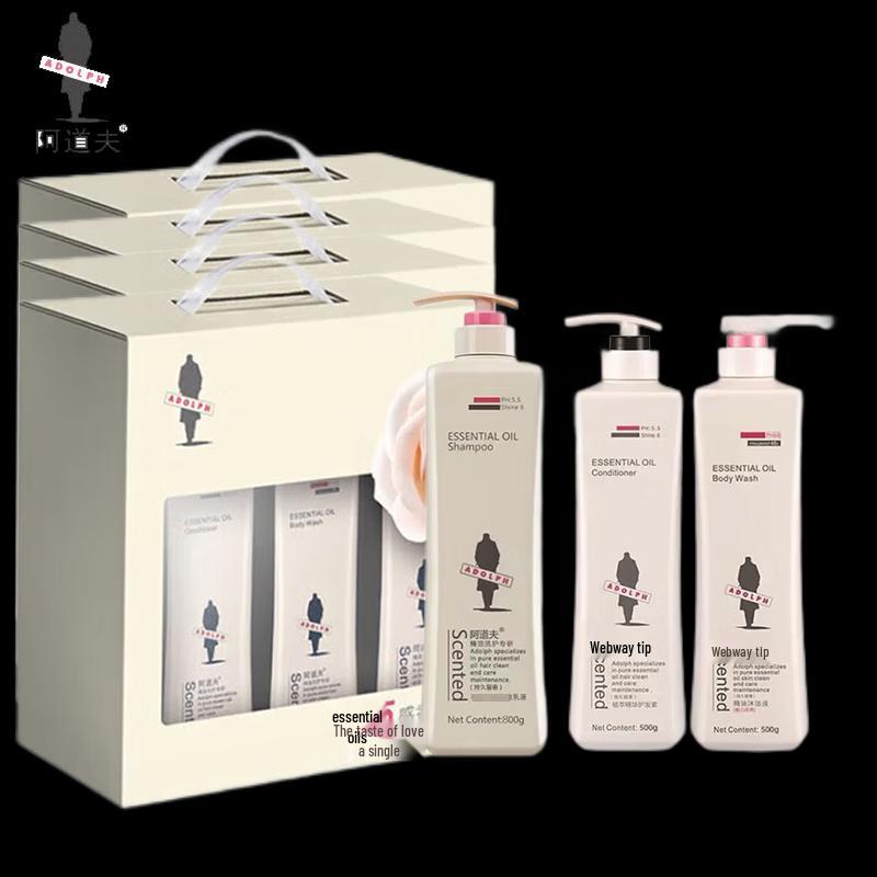 ADOLPH Essential Oil Silky Shampoo, Conditioner & Body Wash Gift Set