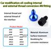 Aluminum Oil Cooler Conversion Variable Diameter Joint Oil Pipe Outer Thread Connection Adapter, Male Female Conversion Screw