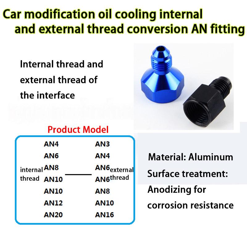 Aluminum Oil Cooler Conversion Variable Diameter Joint Oil Pipe Outer Thread Connection Adapter, Male Female Conversion Screw