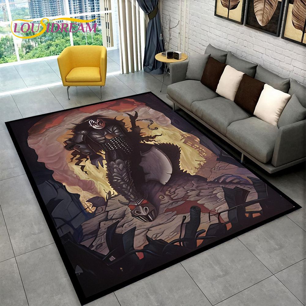 KISS Rock Band Retor Teppich, Teppich für Zuhause, Wohnzimmer, Schlafzimmer, Sofa, Fußmatte, Dekor, Küche, rutschfeste Bodenmatte Alfombra