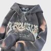 Women's Vintage Star Corduroy Hooded Cardigan - Loose Fit, Trendy Street Style for Spring and Autumn