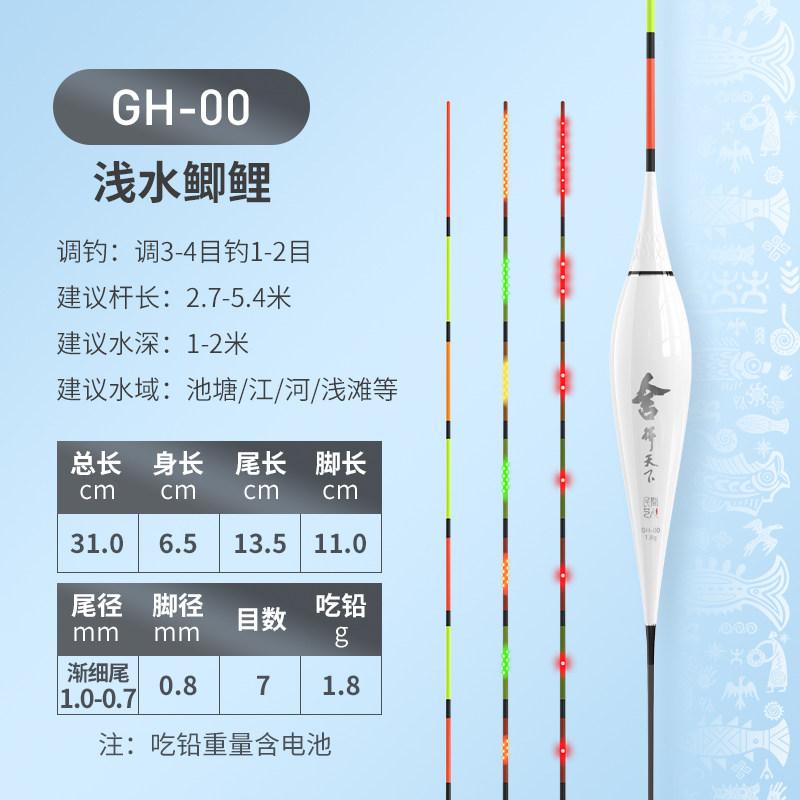 Folk Artist GH Shede LED Luminous Drift Hard Tail Genuine Day Night Dual-use Integrated Electronic Eye-catching Fishing Float