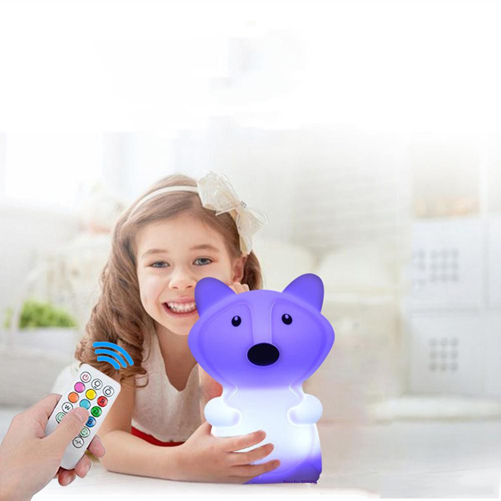 Eule LED-Nachtlicht, Touch-Sensor, Fernbedienung, 9 Farben, dimmbar, Timer, wiederaufladbar, Silikon-Nachtlampe für Kinder, Baby, Geschenk