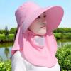 Oversized Wide Brim Sun Hat with Neck Flap, UPF 50+ UV Protection Foldable Outdoor Hat for Women Men