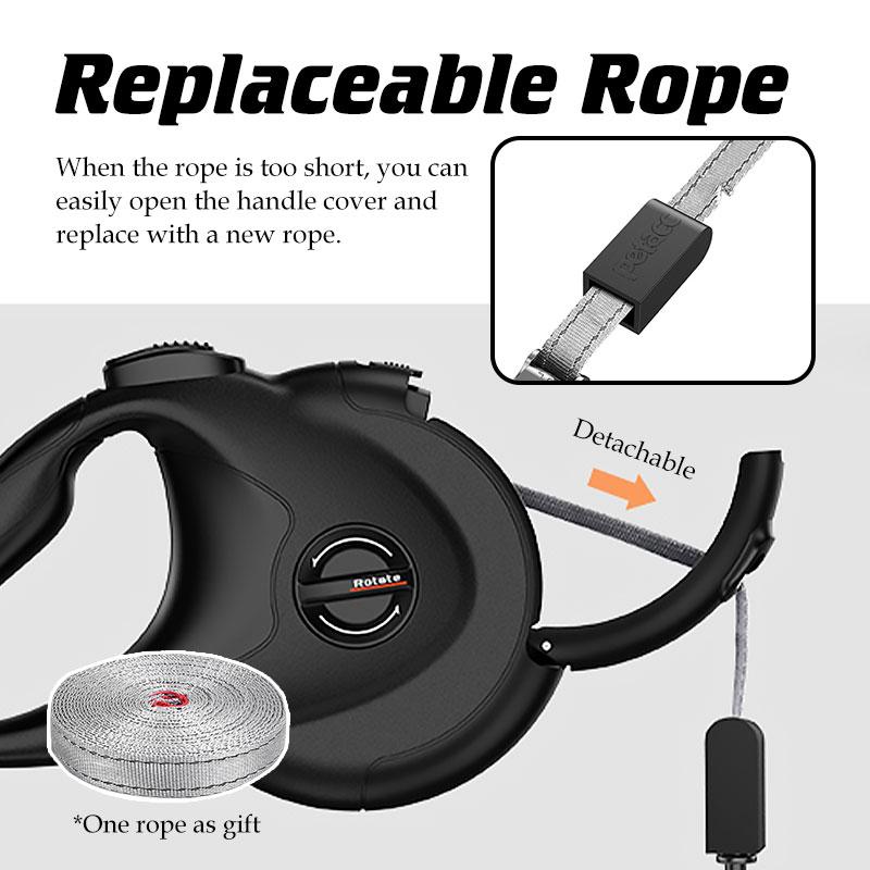 Designer Dog Leash Extension Retractable Pet Lead Reflective No Pull Quick Release Dog Running Accessories With Replaceable Rope