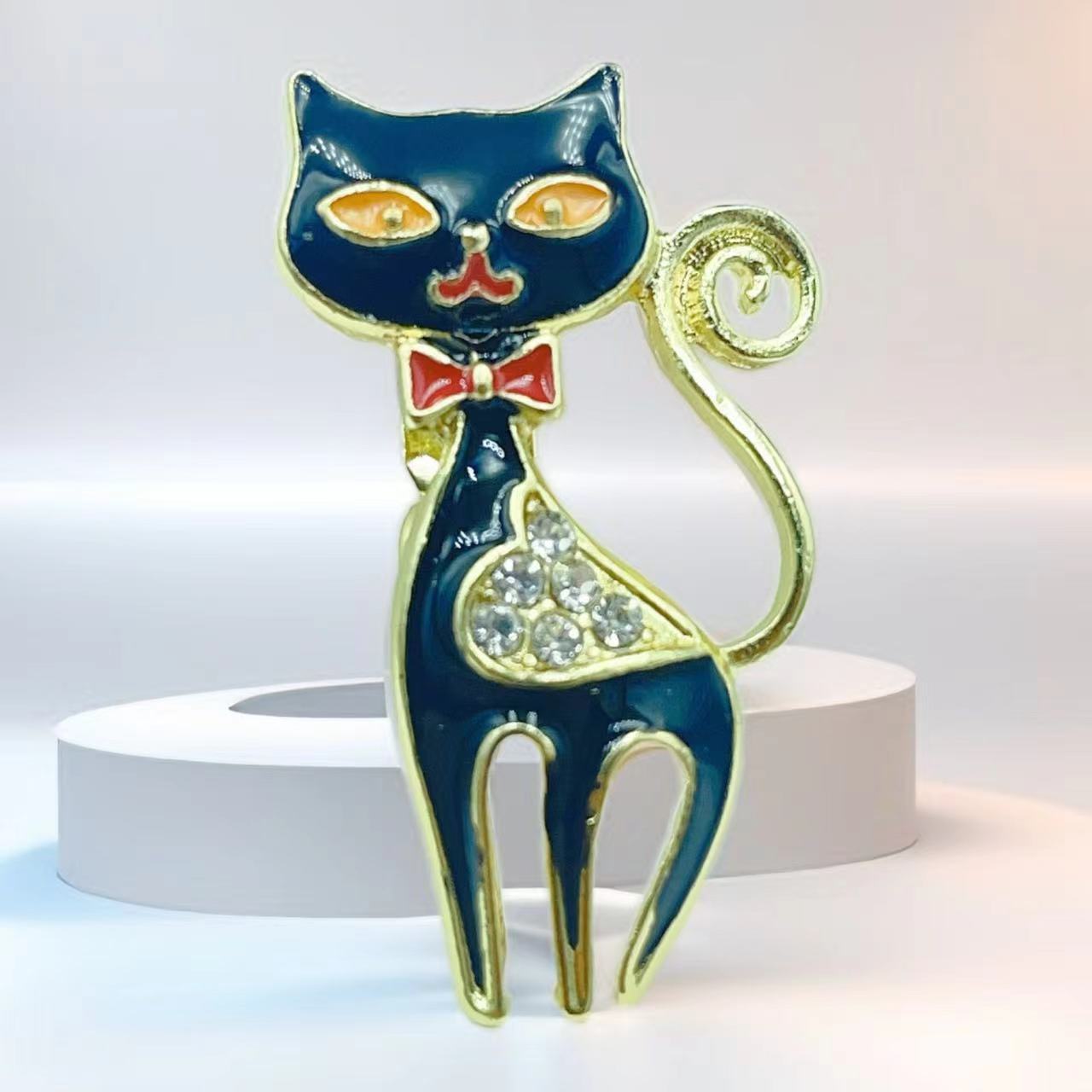 

Модная и милая брошь, значок в виде кошки, значок-брошь на сумку для одежды One Size чёрный