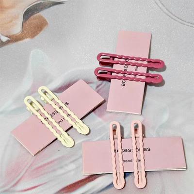 Alloy Elegant Alloy Candy-colored Cute Hairpin Solid Color Hairpin with Wavy Side Hair Clips