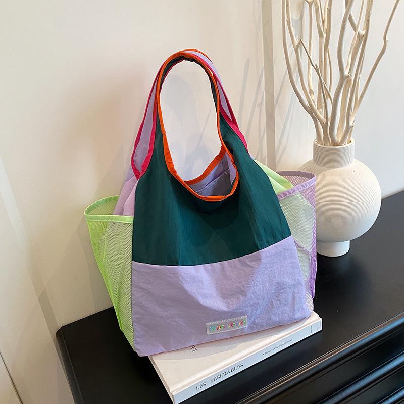 

Вместительная наплечная сумка-тоут - Дофаминовые цвета, Легкая и Складная 26x18x43 cm фиолетовый