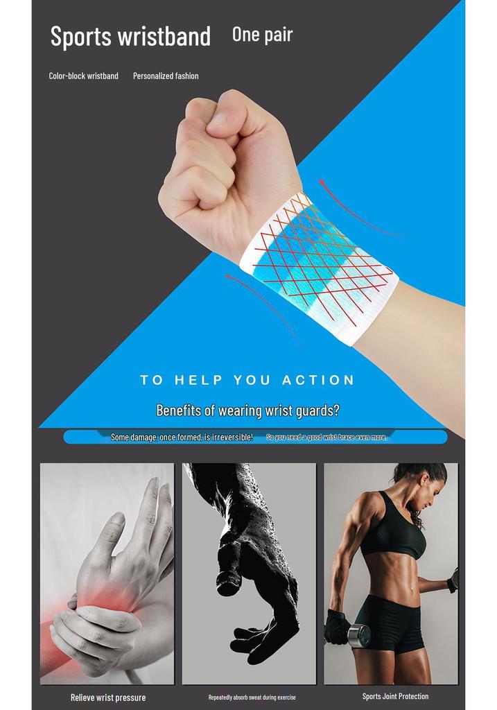 Breathable Striped Sports Wristbands for Fitness, Basketball, Running - Sweat-Wicking Wrist Sleeves