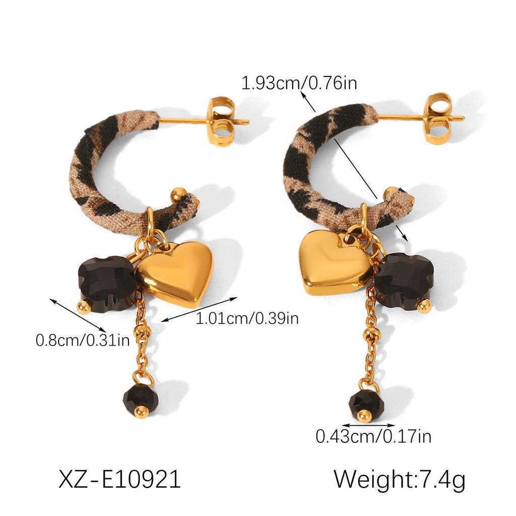 Women's Luxury Leopard Print Silk Scarf & Non-Fading Titanium Steel Bracelet