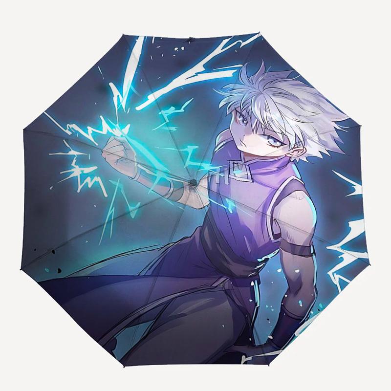 1pc Electric Energy: Cool Anime Character Umbrella, Automatic Opening, Foldable Design, Outdoor, Perfect Gift for Fans, Travelers, Everyday Use.I002