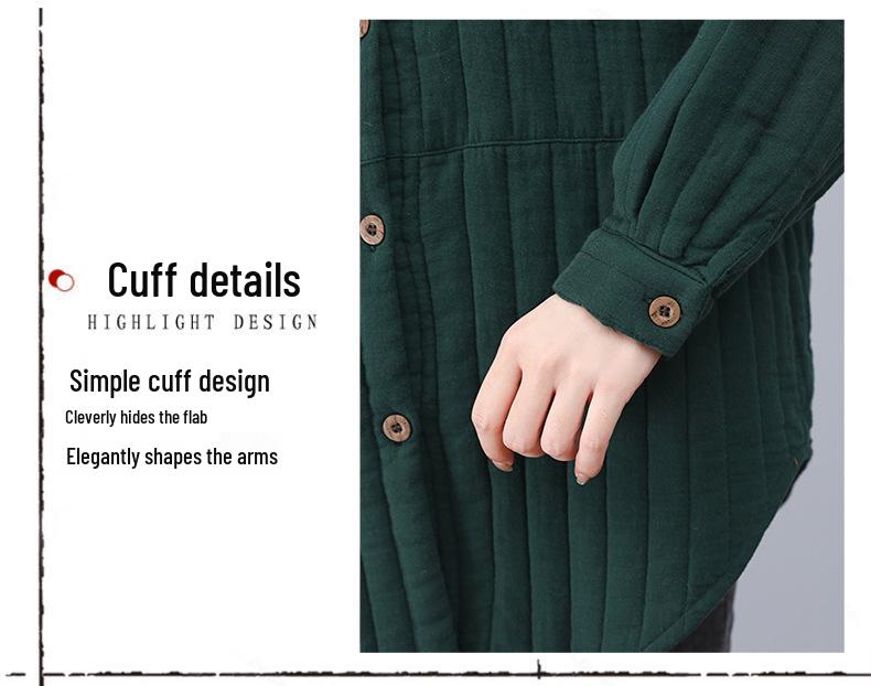Women's Quilted Coat - Autumn/Winter 2024: New Fashion, Stylish and Warm, Loose Fit, Plus-Size Cotton Blend