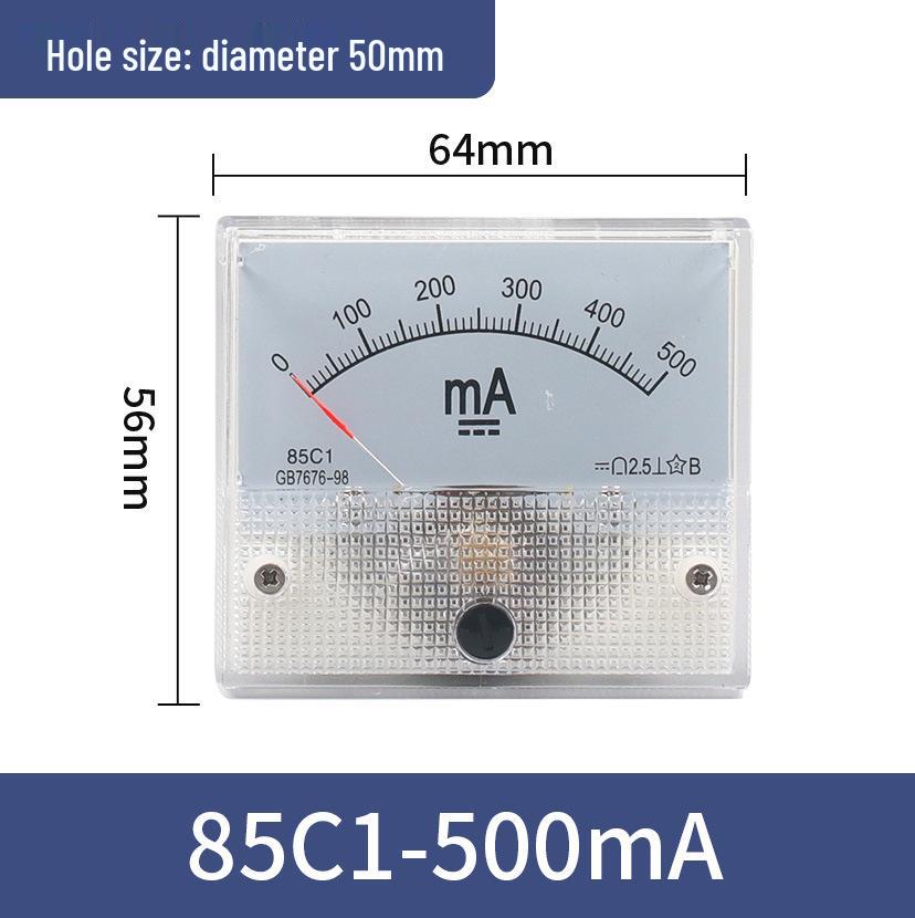 Pointer Type DC Ammeter Head 85C1-10A: Available In 1A, 2A, 3A, 5A, 50A, 500mA, 100uA, 30mA, and 50mA.