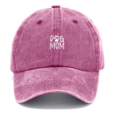 Bawełniana Czapka Baseballowa Vintage dla Kobiet z Napisem "Dog Mom", Regulowana, Zniszczona Czapka Truckerka, Prezent dla Miłośnika Zwierząt, Codzienna Bawełniana Czapka, Czapki
