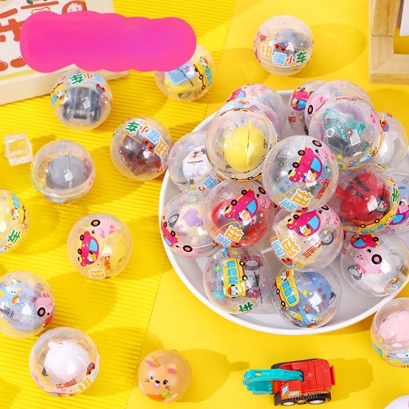 10Pcs 50Mm Childrens Mini Claw Machine Toys Twist Egg Engineering Cartoon Toy Car Birthday Gifts Toys For Kids 2 To 4 Years Old