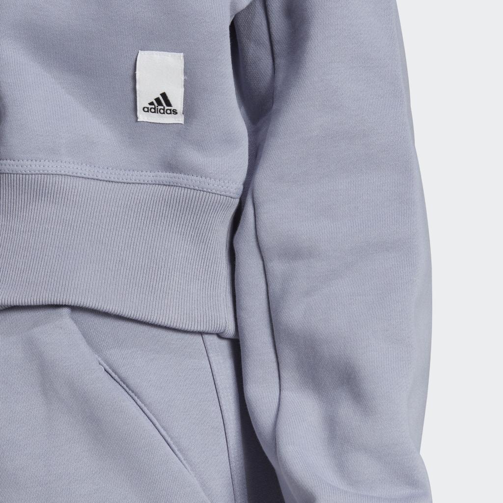 Adidas Aplikované logo Pulovr s kulatým výstřihem Mikina s dlouhým rukávem Dámská mikina Světle fialová HZ4376