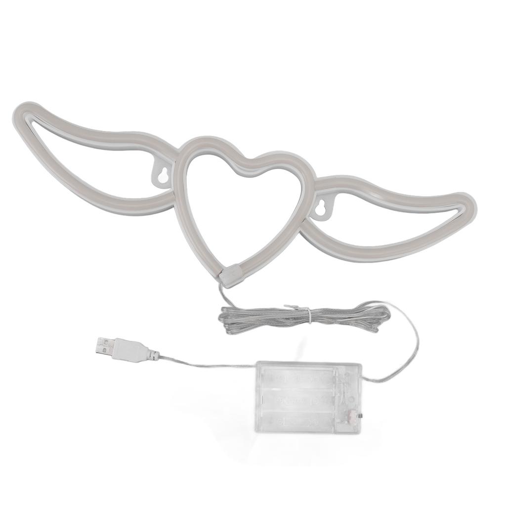 LED Neon Light Heart Shaped Wing Shape Neon Wall Light for Restaurants Bars Party Decorations