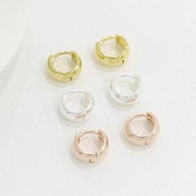 [Aslit] Brincos Argola Mini Simples Ousados de Um Toque em Prata 925