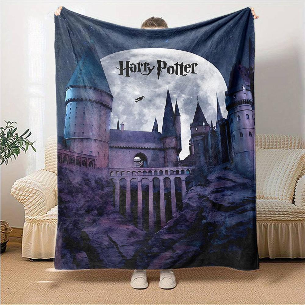 1pc Harry Potter Hogwarts Flannel Blanket Soft Warm Throw for Home, Office, Travel, All-Season Cozy Bedding GiftL1030