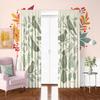 Green Flora and Fauna - Printed curtains -100% polyester -2pc for bedroom curtains and living room decoration.