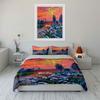 Sunset, Trees, Flowers, Landscape. Bedding Sets Duvet Cover Sets Duvet Covers Pillowcases(1 * Duvet Cover 2 * Pillowcases Without Duvet Insert)
