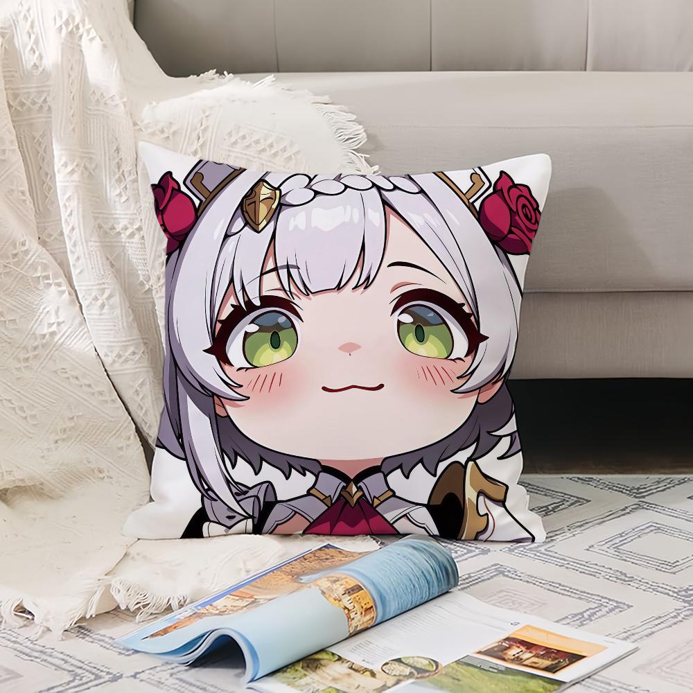 Cartoon cute  Genshin  Pillow Case Office Cushions Suitable For Sofa Car Bedroom Decorative Cushion Cover