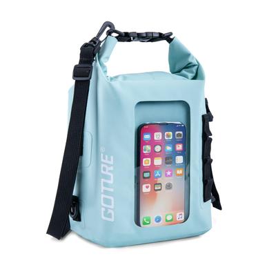 Goture 5L Waterproof Dry Bag with Smartphone Pouch, Blue [IPX6 Waterproof, Includes Pouch, 500% DVC Material]. Lightweight, Waterproof, and Perfect Fo