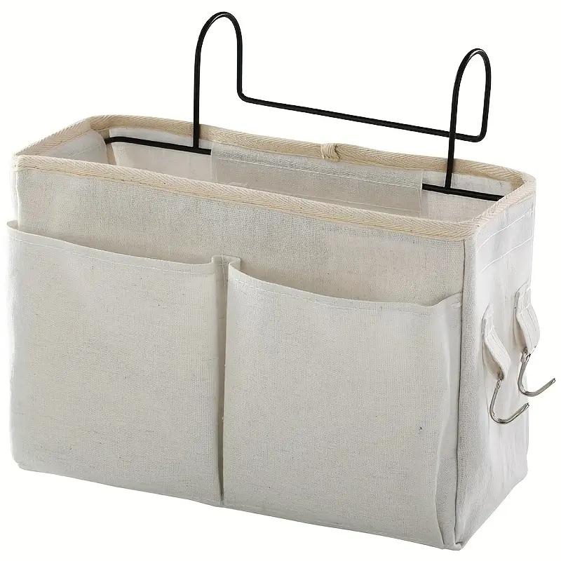 

Multi-Pocket Fabric Storage Bag – Wall/Bed Mount, Space-Saving for Clothes & Sheets (Dorm, Bedroom, Office) белый