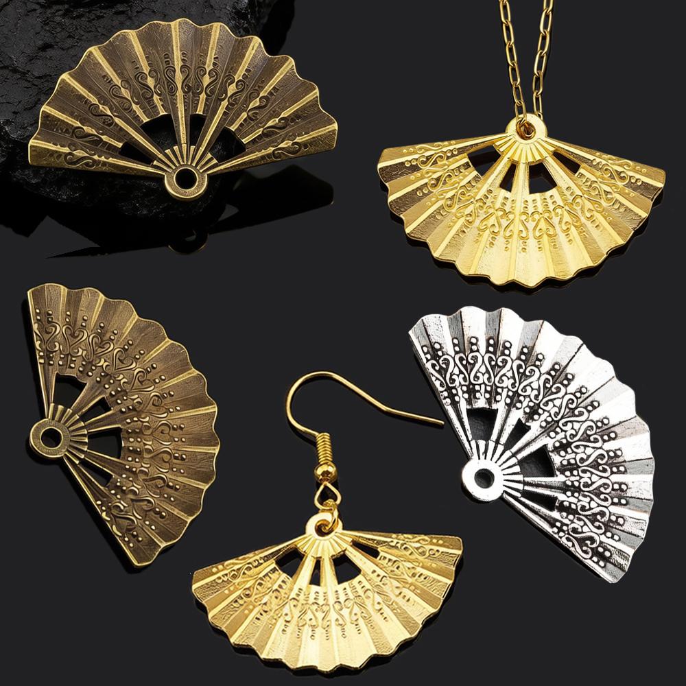10 Stück Vintage Charms Fächer 21x33mm Antiker Legierungsanhänger Antiker Haarschmuck Bastelzubehör DIY Handgemachtes Handwerk Ohrring Choker