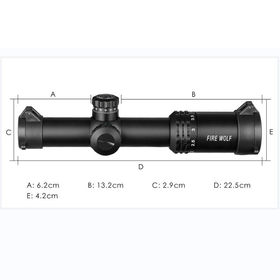 FIRE WOLF Silver 1-4X24 Polka Dot Dense Dot Sight Red Dot Hunting Belt Bracket Suitable for Hunting