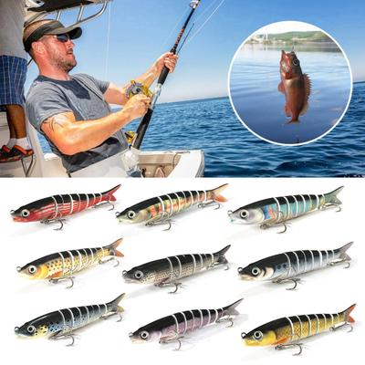 13.5CM/19G Multi-Jointed Fishing Lure with Hooks Slow Sinking 8-Section Swimbait Bionic Hard Artificial Bait Freshwater Saltwater Fishing Accessories