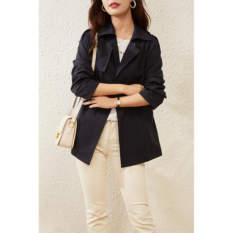 Refreshing Trench Coat, Crisp and Stylish Coat, Women's Clothing, Spring and Autumn Medium and Long Spring Models, New Double-breasted Buttons