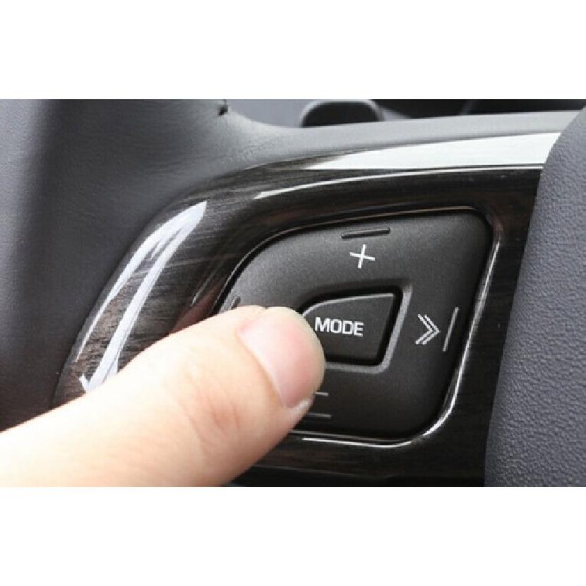 For Range Rover Evoque 2012- Wood Grain Steering Wheel Button Cover Trim 2pc