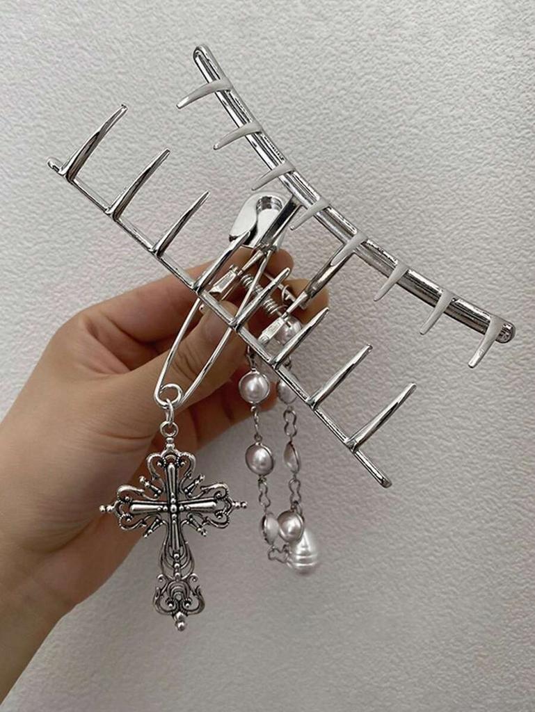 1PC  Pin, Cross Chain, Metal Grip Clip, Hair Clip At The Back Of The Head, Hair Clip Clip,   Hair Accessory