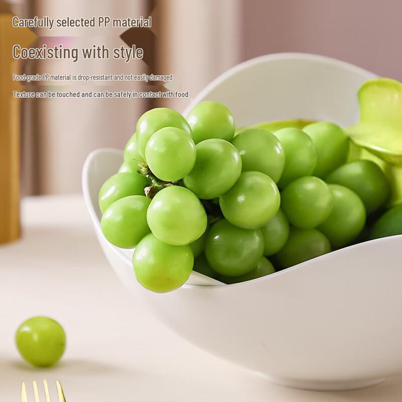 Cream Style Plastic Fruit & Snack Plate Set, 5-Piece