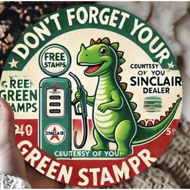 Metal Poster Sinclair Dino Vintage Garage Decor Rusty Tin Sign for Man Cave
