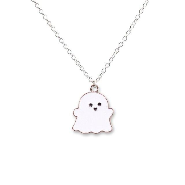 Cute Cartoon Ghost Friendship Couple Pendant Necklaces For Korean Stylish Stylish Female Men Best Friend Lovely Women Necklaces JewelryCute Pendant