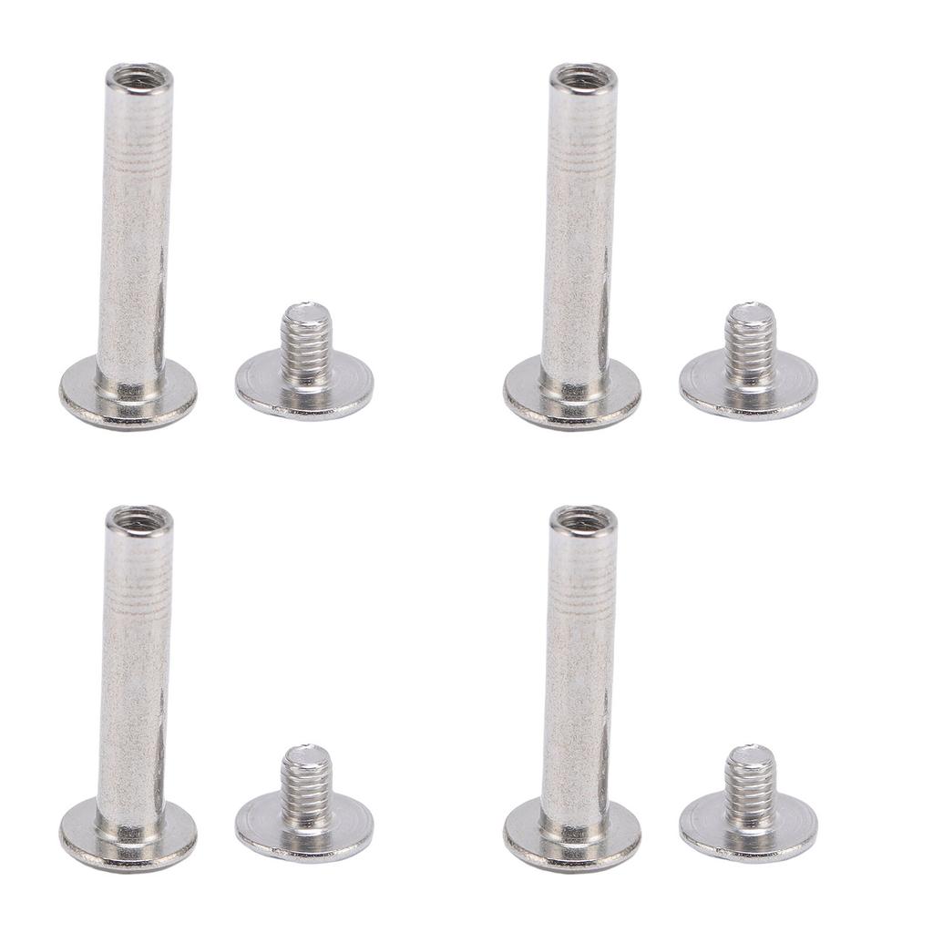 50 Sets Chicago Screw M3.5 4.5x22x9mm Round Flat Head Stainless Steel Screw Rivets for Leather