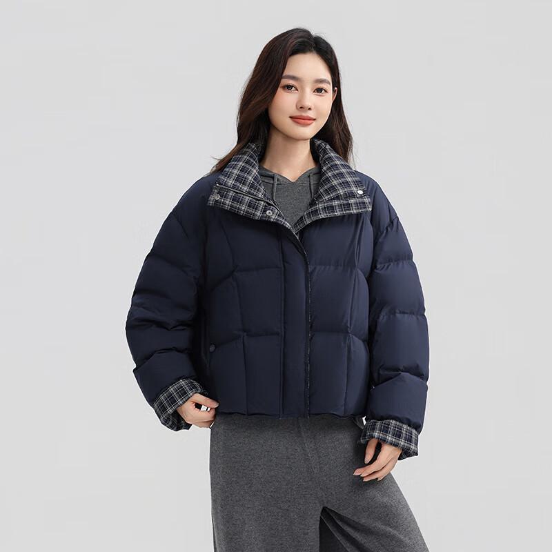 

YAYA Women s Short Lapel Colorblock Down Jacket M