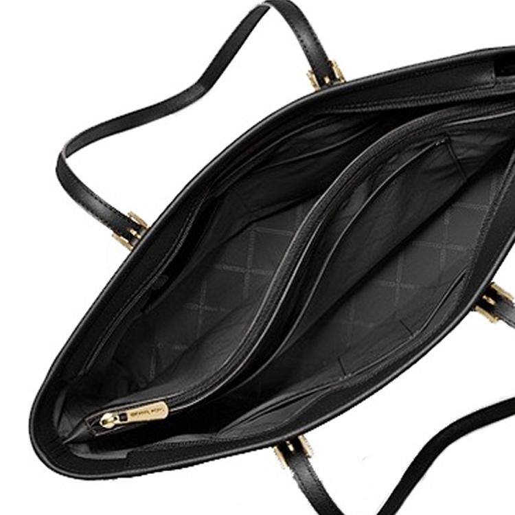 New MICHAEL KORS Jet Set Polyester Tote Bag, Shopping Bag, Handbag, Shoulder Bag Medium Size Women's Black 30F0GTVT6V-BLACK