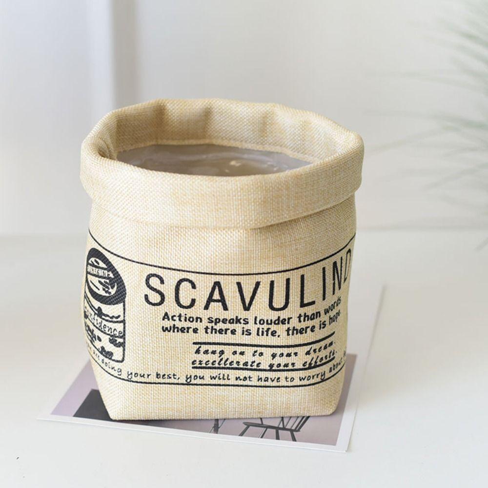 

Nordic Fabric Flower Pots Dirty Desktop Storage Basket Printed Flower Basket Flower Accessories