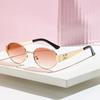 Bohemian Vintage Metal Round Sunglasses With Uv380 Protection For Travel And Parties