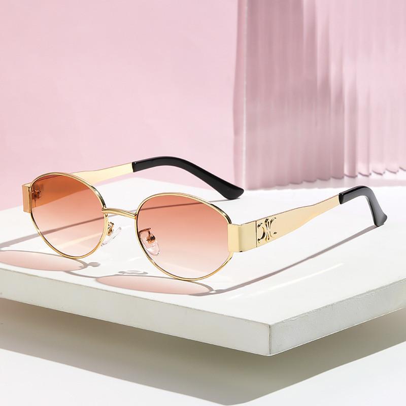 Bohemian Vintage Metal Round Sunglasses With Uv380 Protection For Travel And Parties