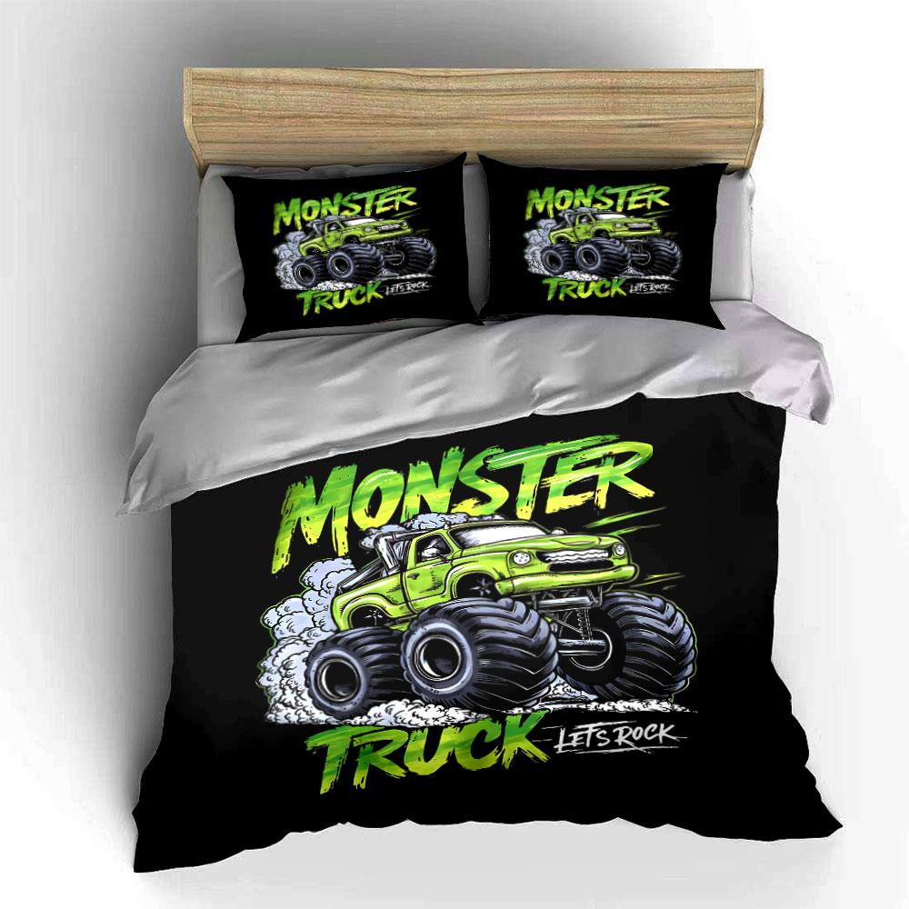 Monster Truck Graphic Design. Bedding Sets Duvet Cover Sets Duvet Covers Pillowcases(1* Duvet Cover 2* Pillowcases Without Duvet Insert)