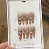 Fall and Winter Maillard Flashing Golden Cat Eye Alloy Chain Champagne Color Square Diamond Graticulture Ice Tea