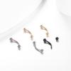 1PC Titanium Eyebrow Piercings Curved Banana Internally Threaded Jewelry Belly Button Navel Earring Lip Tongue Pircings 14G 16G