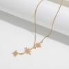 Elegant Two-Tone Star Necklace for Women - European & American Style, Sparkling and Versatile, Perfect Clavicle Chain Jewelry.