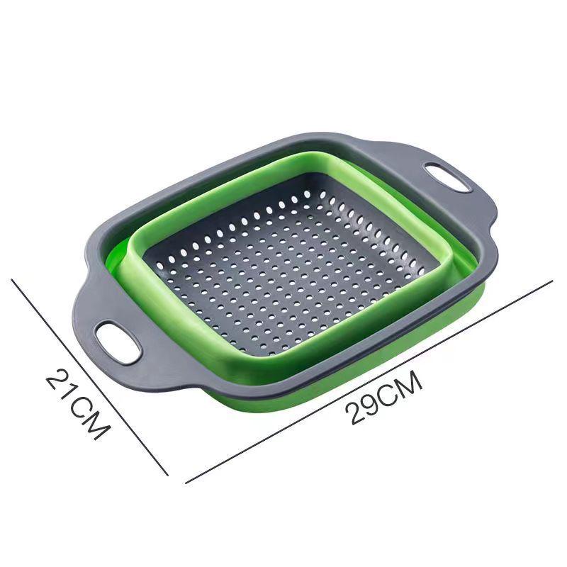 Foldable Round Vegetable & Fruit Washing Basket with Drain