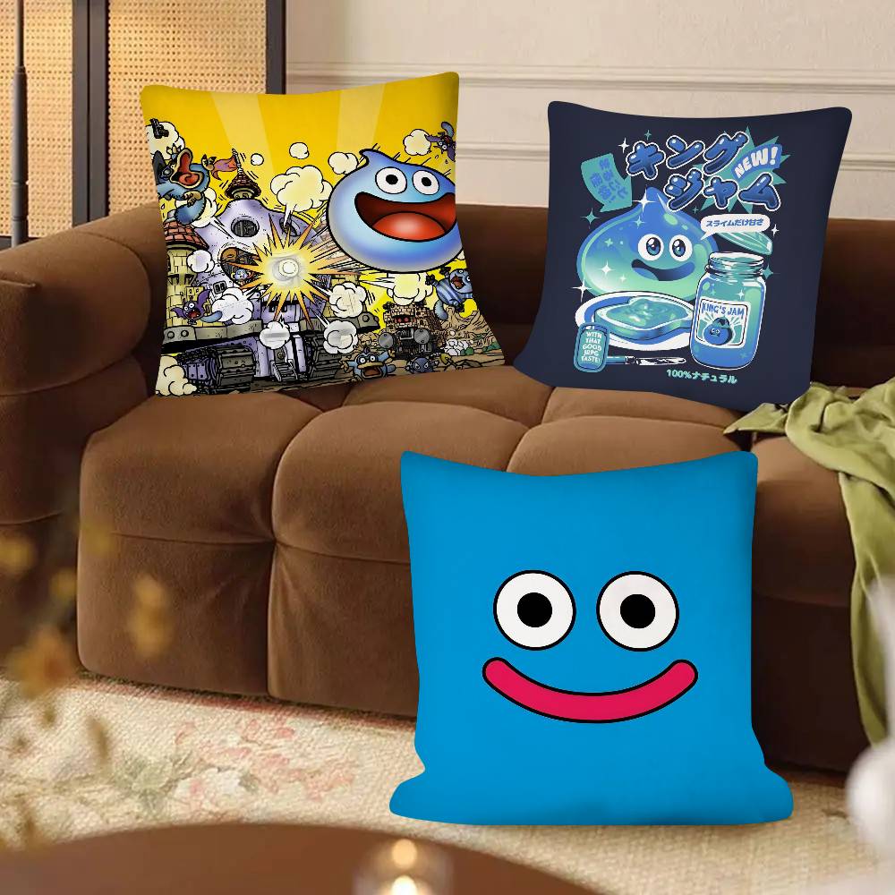 Game Slime Morimori Dragon Quest Pillow Case Fashion Square Pillowcase Bedroom Sofa Room Ins Decoration Leisure